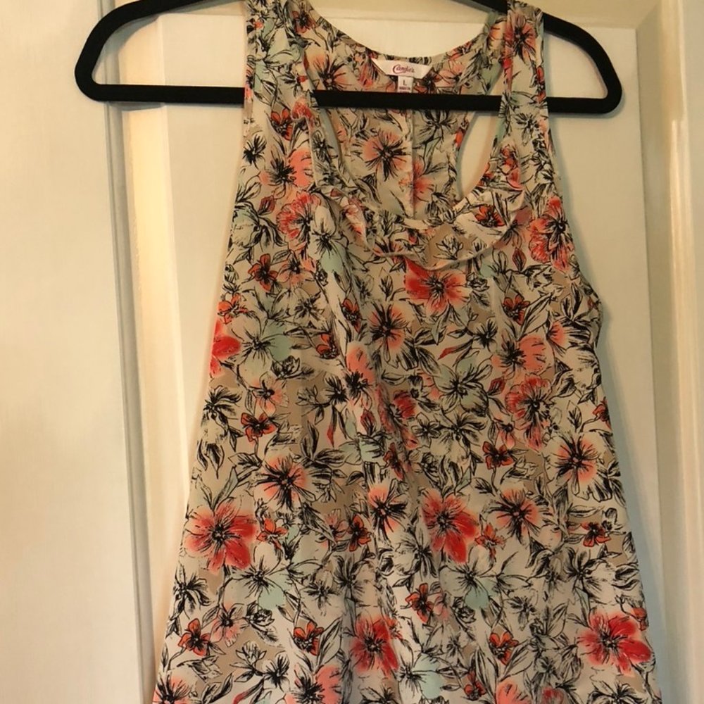CANDIES FLOWERY RACE BACK TOP
